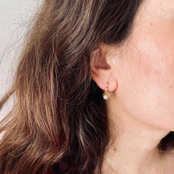 Boucles d'oreilles Dormeuses en or jaune et blanc et diamants - Castafiore