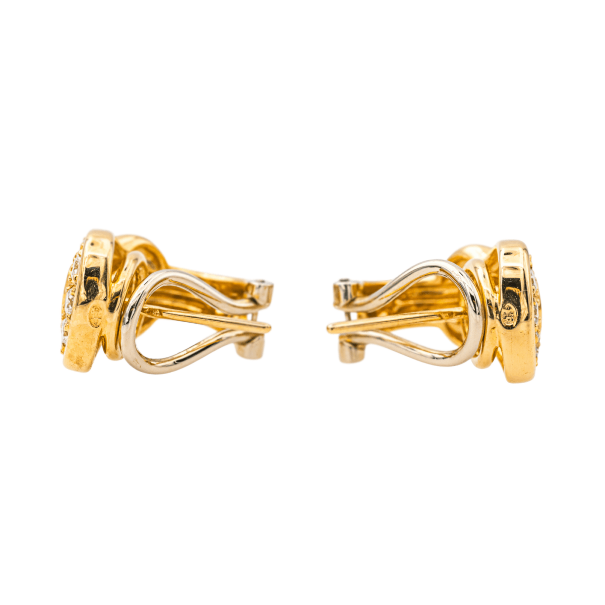 Boucles d'oreilles Dormeuses en or jaune et diamants - Castafiore