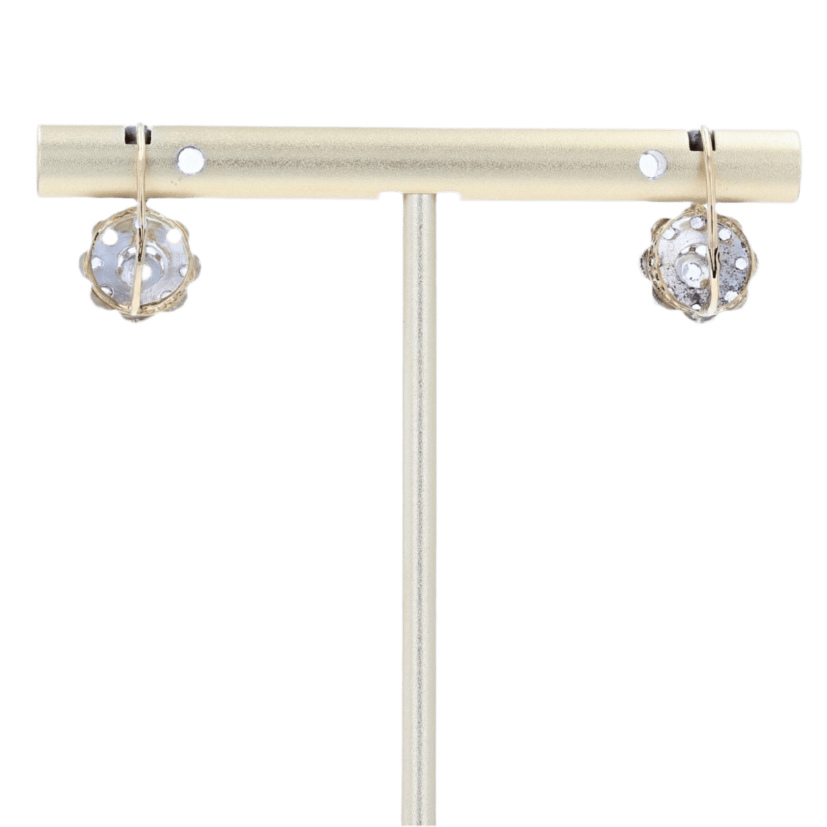 Boucles d'oreilles Dormeuses en or jaune et diamants - Castafiore