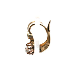 Boucles d'oreilles Dormeuses en or jaune et diamants - Castafiore