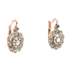 Boucles d'oreilles Dormeuses en or jaune et diamants - Castafiore