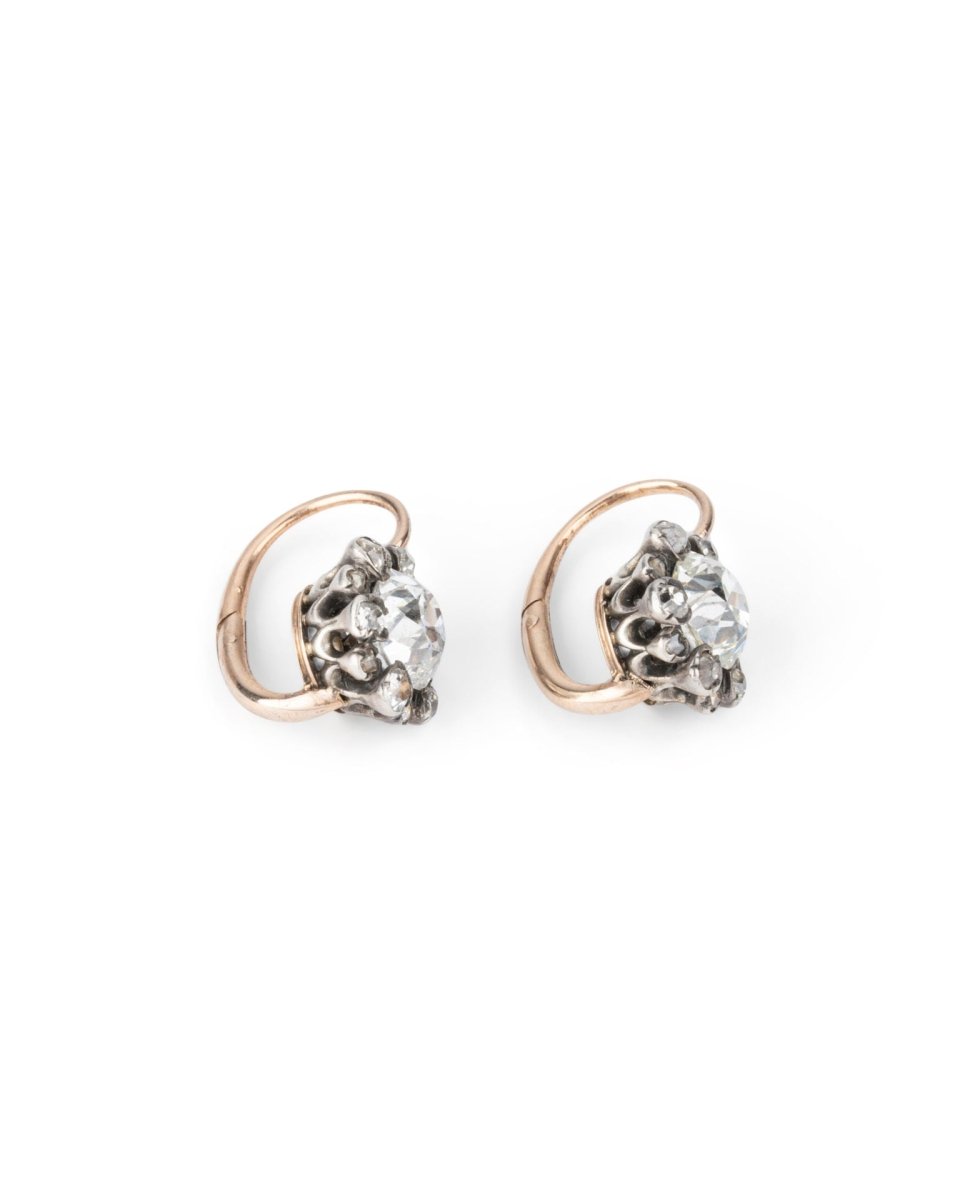 Boucles d'oreilles Dormeuses en or jaune et diamants