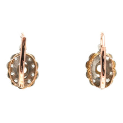 Boucles d'oreilles Dormeuses en or jaune et diamants - Castafiore
