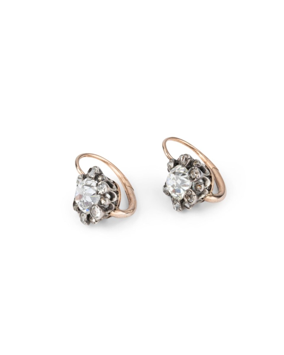 Boucles d'oreilles Dormeuses en or jaune et diamants