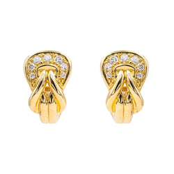 Boucles d'oreilles Dormeuses en or jaune et diamants - Castafiore