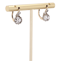Boucles d'oreilles Dormeuses en or jaune et diamants - Castafiore