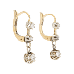 Boucles d'oreilles Dormeuses en or jaune et diamants - Castafiore
