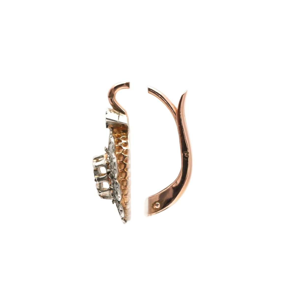 Boucles d'oreilles Dormeuses en or jaune et diamants - Castafiore