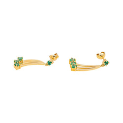 Boucles d'oreilles Dormeuses en or jaune et émeraudes - Castafiore