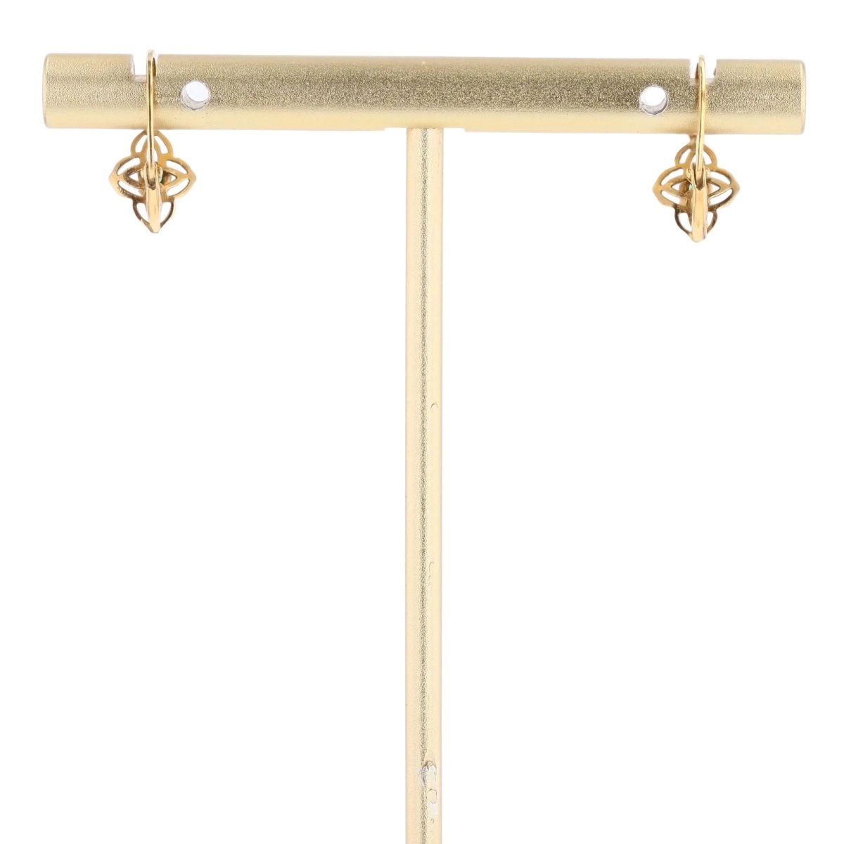 Boucles d'oreilles Dormeuses en or jaune et émeraudes - Castafiore