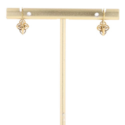Boucles d'oreilles Dormeuses en or jaune et émeraudes - Castafiore