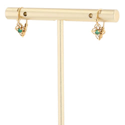 Boucles d'oreilles Dormeuses en or jaune et émeraudes - Castafiore