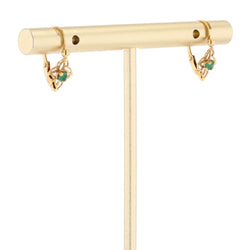 Boucles d'oreilles Dormeuses en or jaune et émeraudes - Castafiore