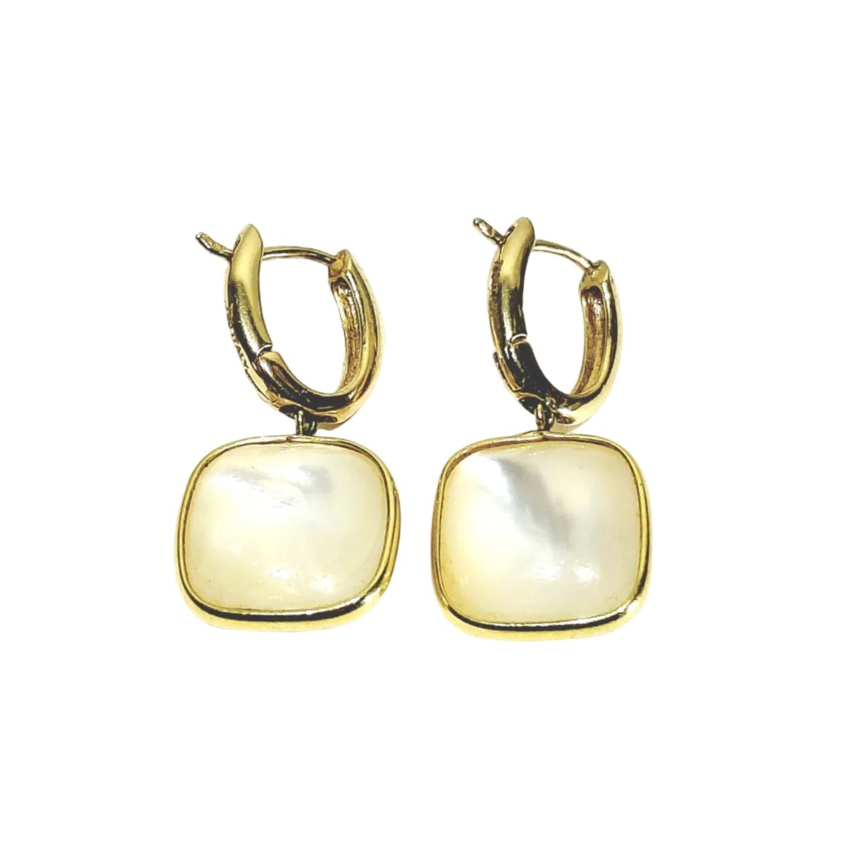 Boucles d’oreilles Dormeuses en or jaune et nacre - Castafiore