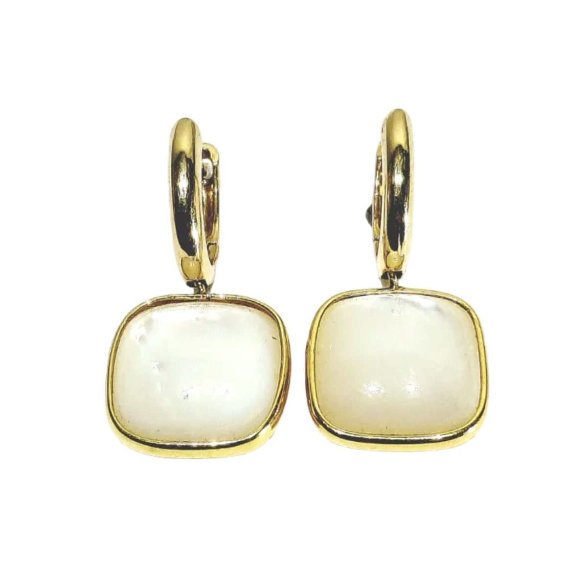 Boucles d’oreilles Dormeuses en or jaune et nacre - Castafiore