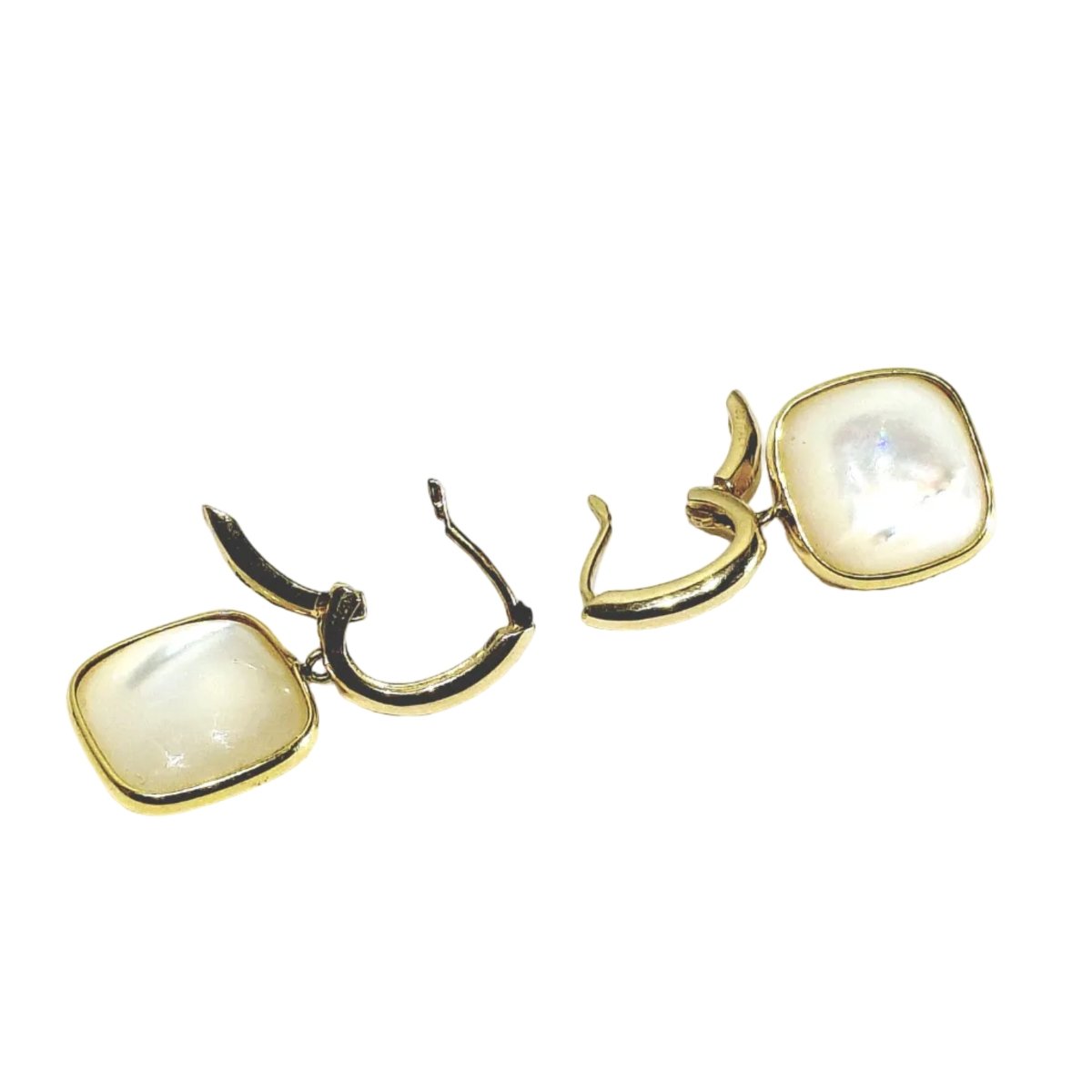 Boucles d’oreilles Dormeuses en or jaune et nacre - Castafiore
