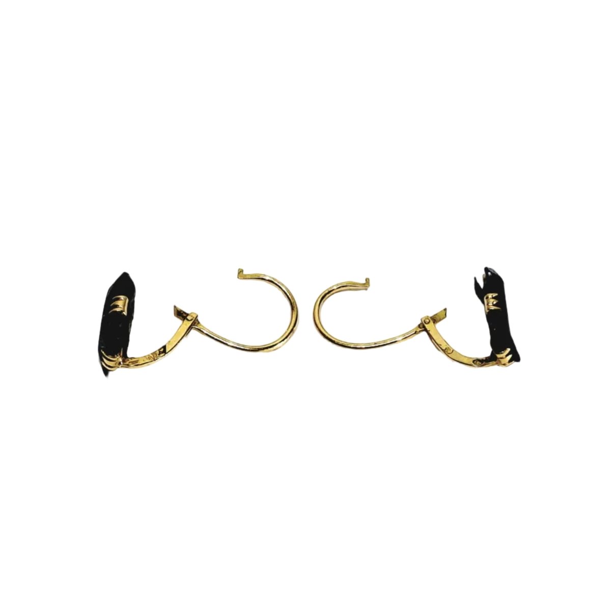 Boucles d’oreilles Dormeuses en or jaune et onyx - Castafiore