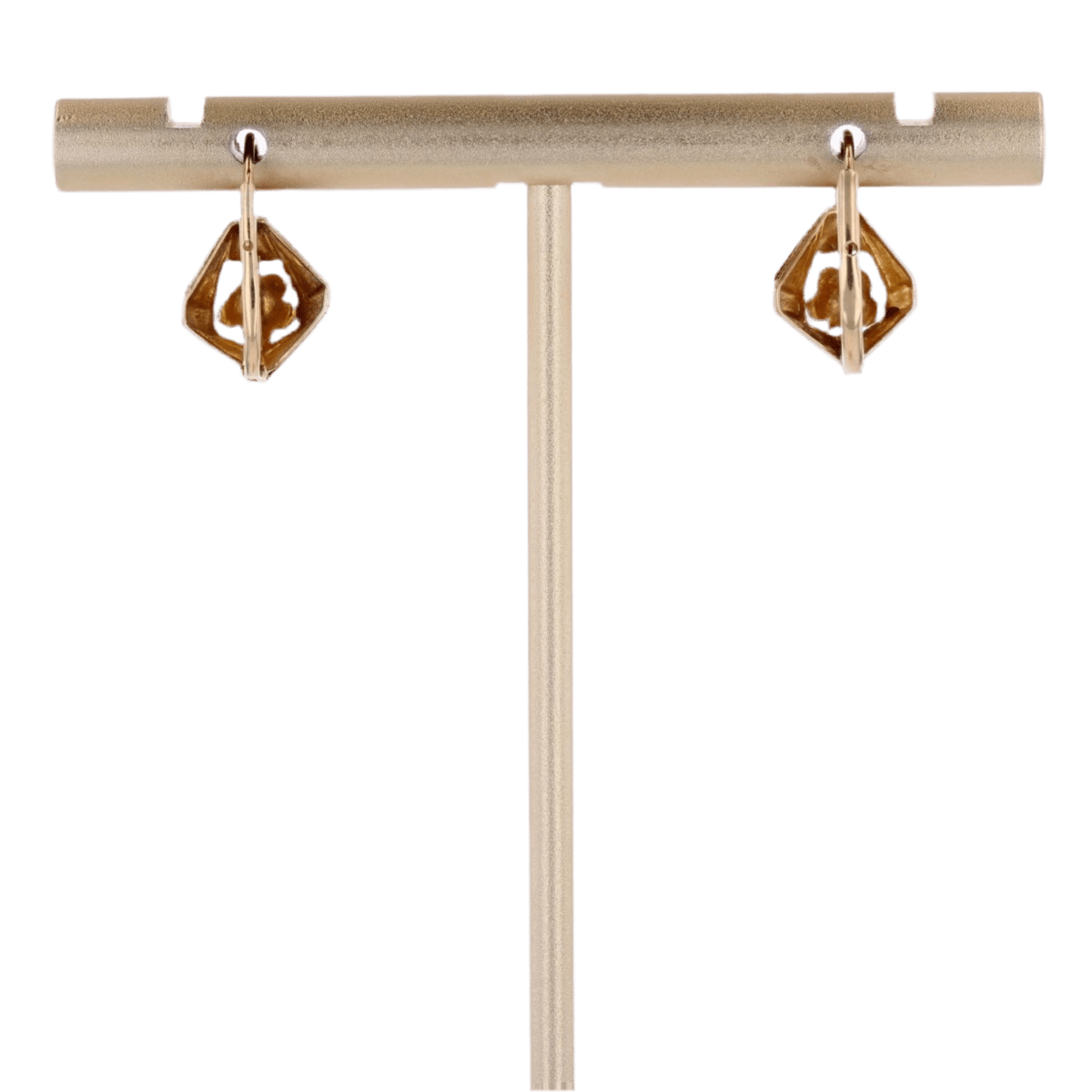 Boucles d'oreilles Dormeuses en or jaune et or blanc - Castafiore