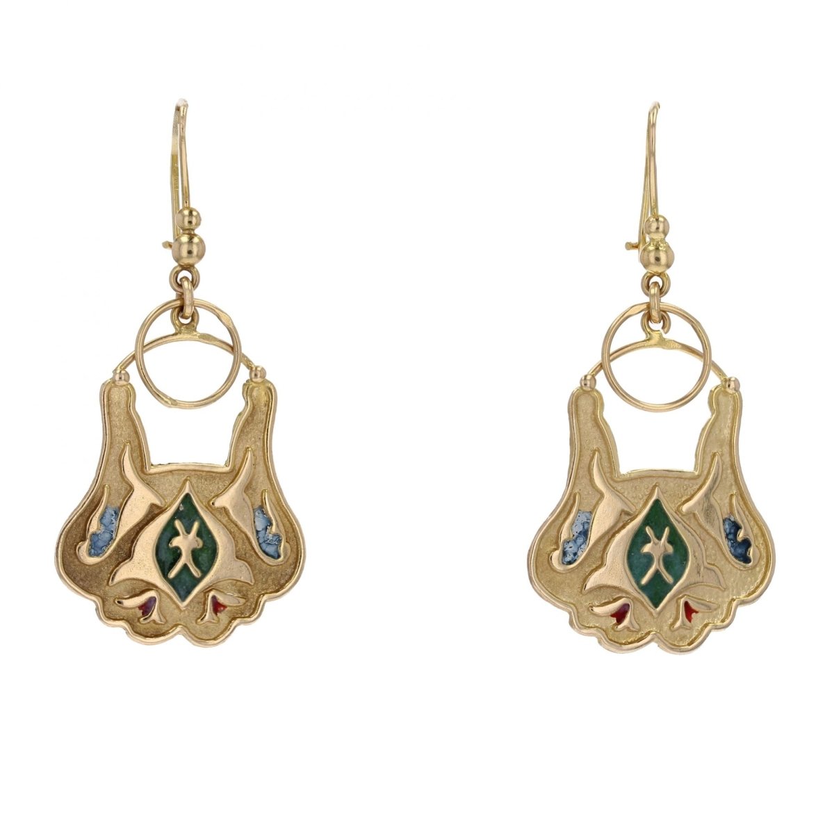 Boucles d'oreilles Dormeuses en or jaune et perles - Castafiore