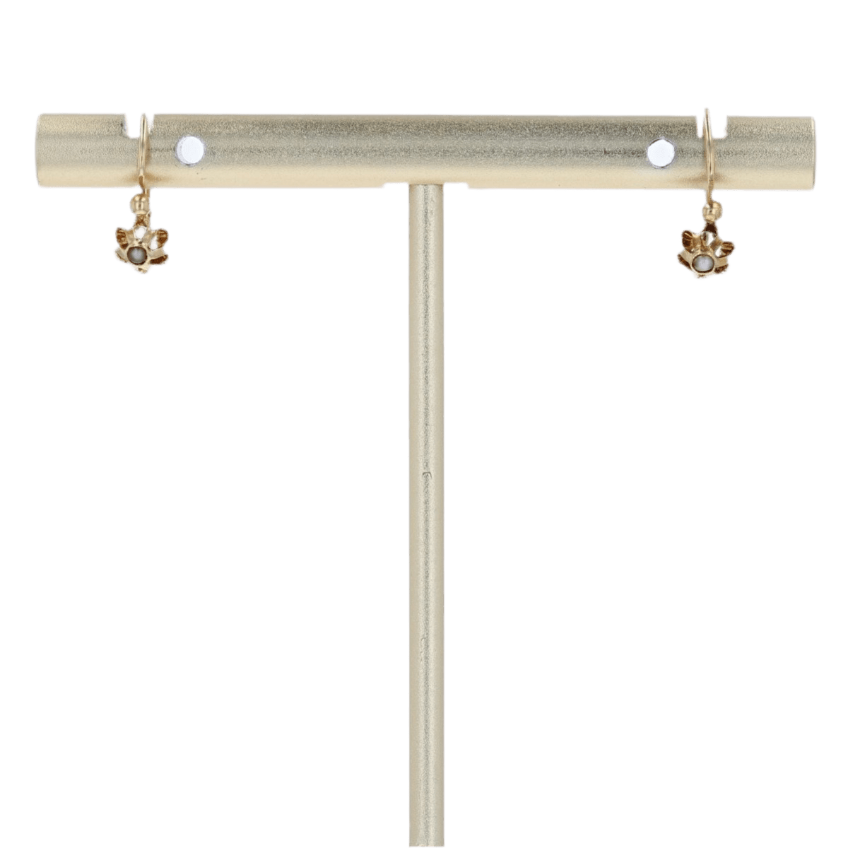 Boucles d'oreilles Dormeuses en or jaune et perles - Castafiore