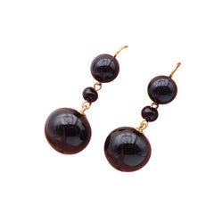 Boucles d'oreilles Dormeuses en or jaune et perles de verre - Castafiore