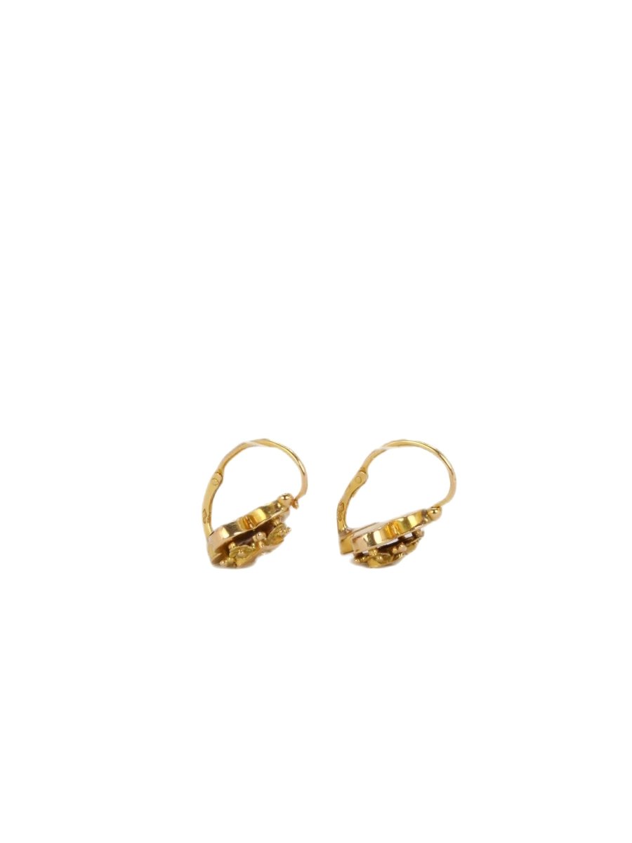 Boucles d'oreilles Dormeuses en or jaune et perles fines - Castafiore