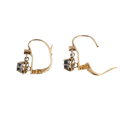 Boucles d'oreilles Dormeuses en or jaune et saphirs - Castafiore