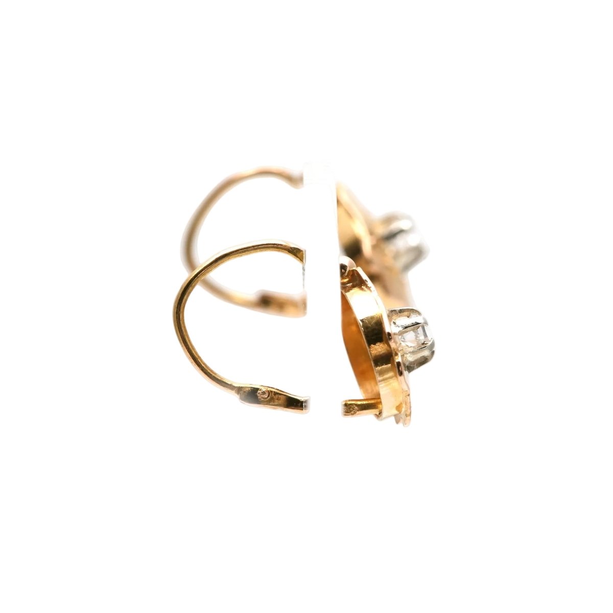 Boucles d'oreilles Dormeuses en or jaune et saphirs - Castafiore