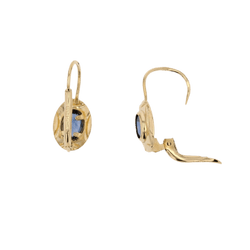 Boucles d'oreilles Dormeuses en or jaune et saphirs - Castafiore