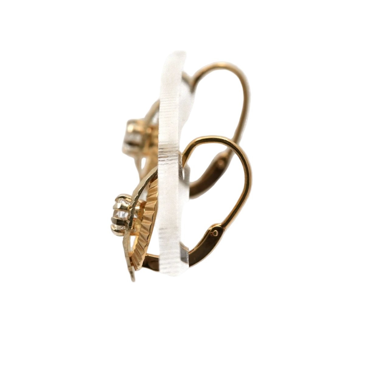 Boucles d'oreilles Dormeuses en or jaune et saphirs - Castafiore