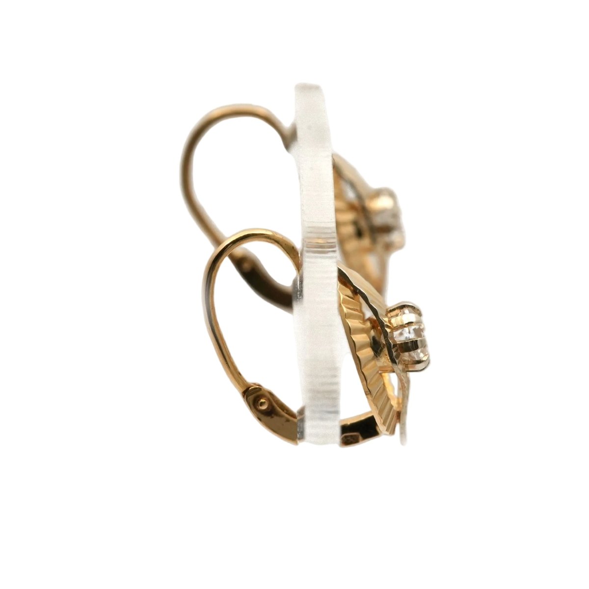 Boucles d'oreilles Dormeuses en or jaune et saphirs - Castafiore