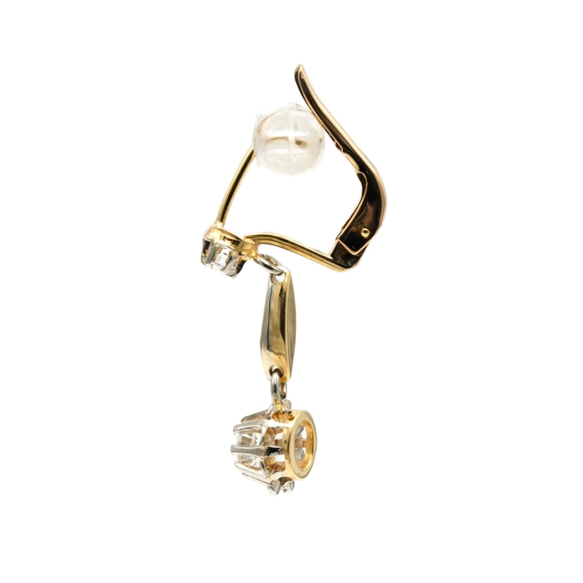 Boucles d'oreilles Dormeuses en or jaune et saphirs - Castafiore