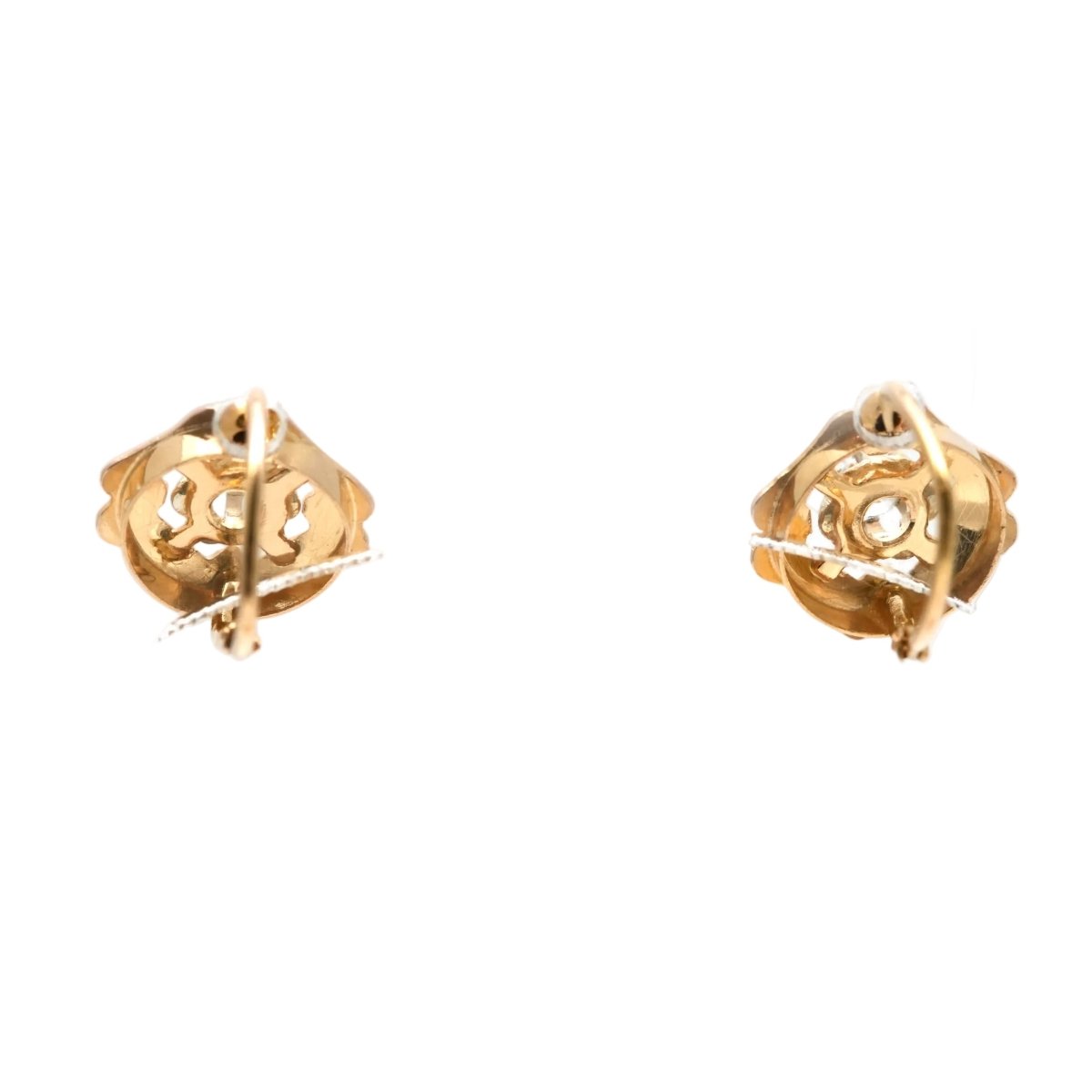 Boucles d'oreilles Dormeuses en or jaune et saphirs - Castafiore