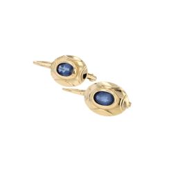 Boucles d'oreilles Dormeuses en or jaune et saphirs - Castafiore