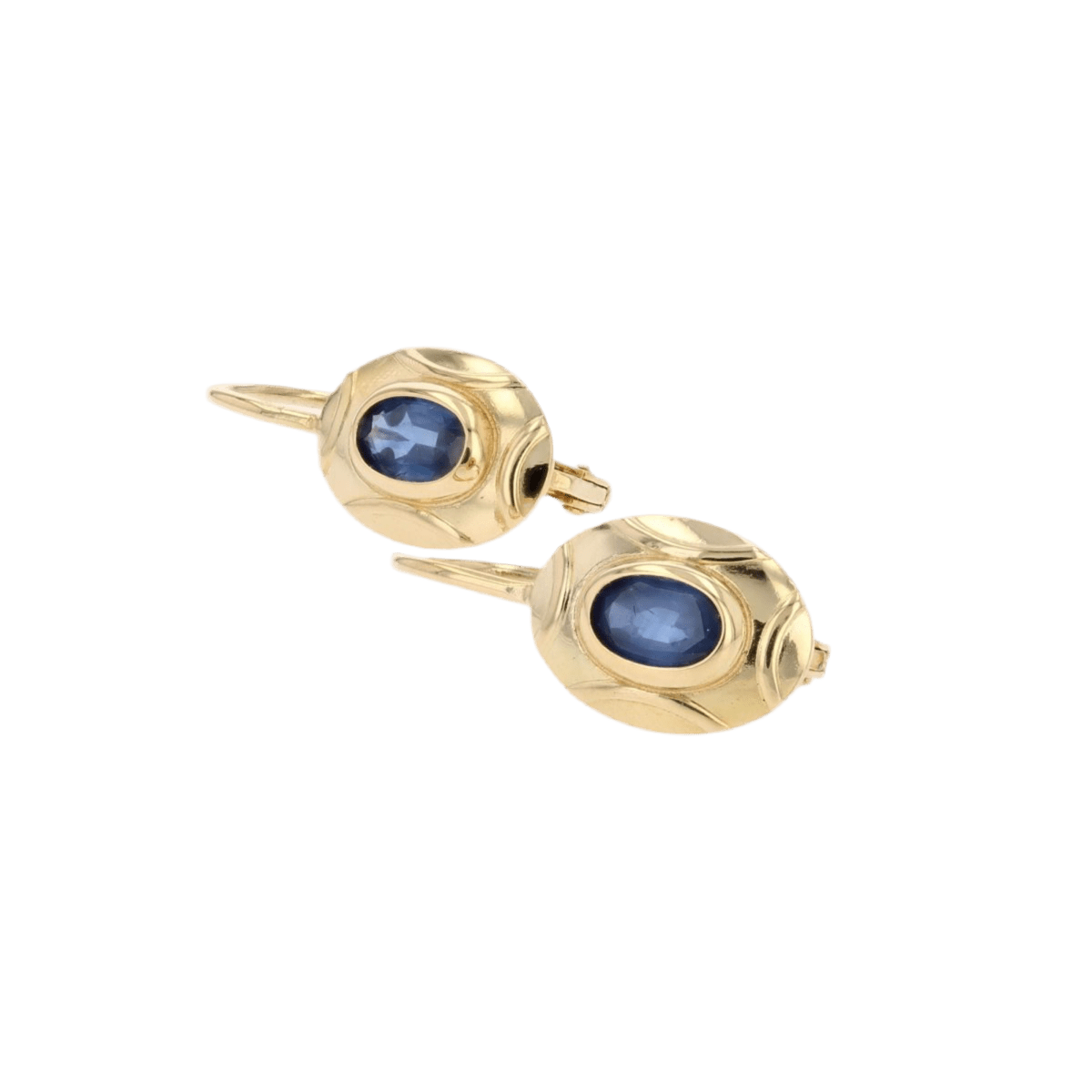 Boucles d'oreilles Dormeuses en or jaune et saphirs - Castafiore