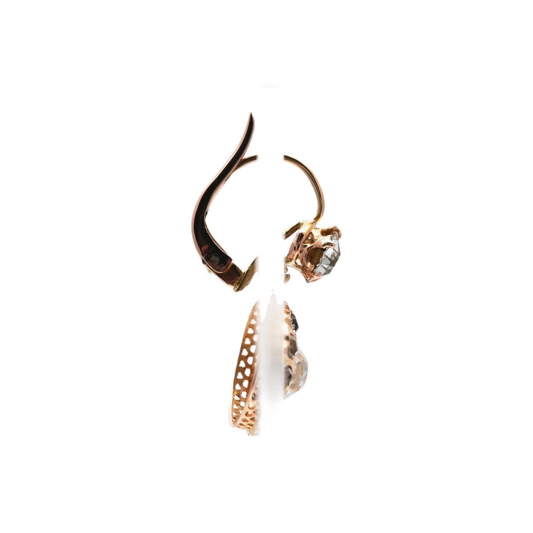 Boucles d'oreilles Dormeuses en or jaune et strass - Castafiore