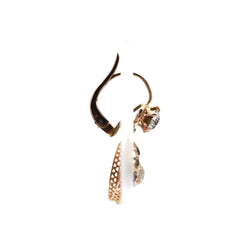 Boucles d'oreilles Dormeuses en or jaune et strass - Castafiore