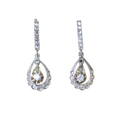 Boucles d'oreilles Dormeuses en or jaune, or blanc et diamants - Castafiore
