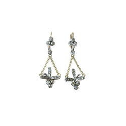 Boucles d'oreilles Dormeuses en or jaune, or rose, argent, et diamants - Castafiore