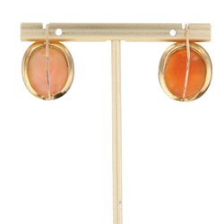 Boucles d'oreilles Dormeuses en or jaune, or rose et camée - Castafiore