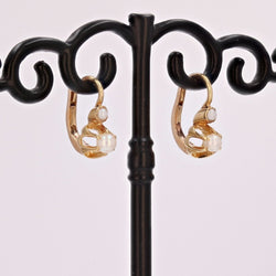 Boucles d'oreilles DORMEUSES en or jaune perles - Castafiore