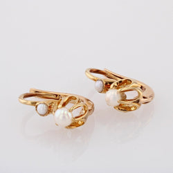 Boucles d'oreilles DORMEUSES en or jaune perles - Castafiore