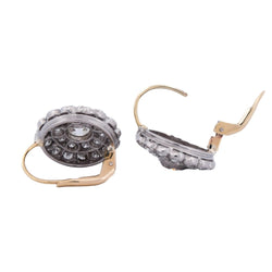 Boucles d'oreilles Dormeuses en or jaune, platine et diamants - Castafiore
