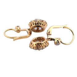 Boucles d'oreilles Dormeuses en or jaune, saphirs et diamants - Castafiore