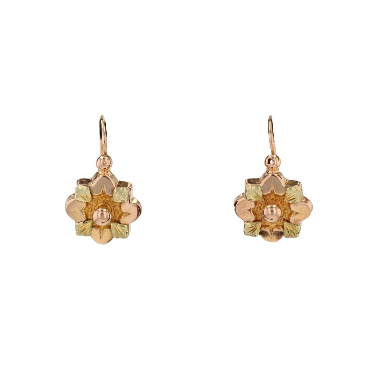 Boucles d'oreilles Dormeuses en or rose - Castafiore