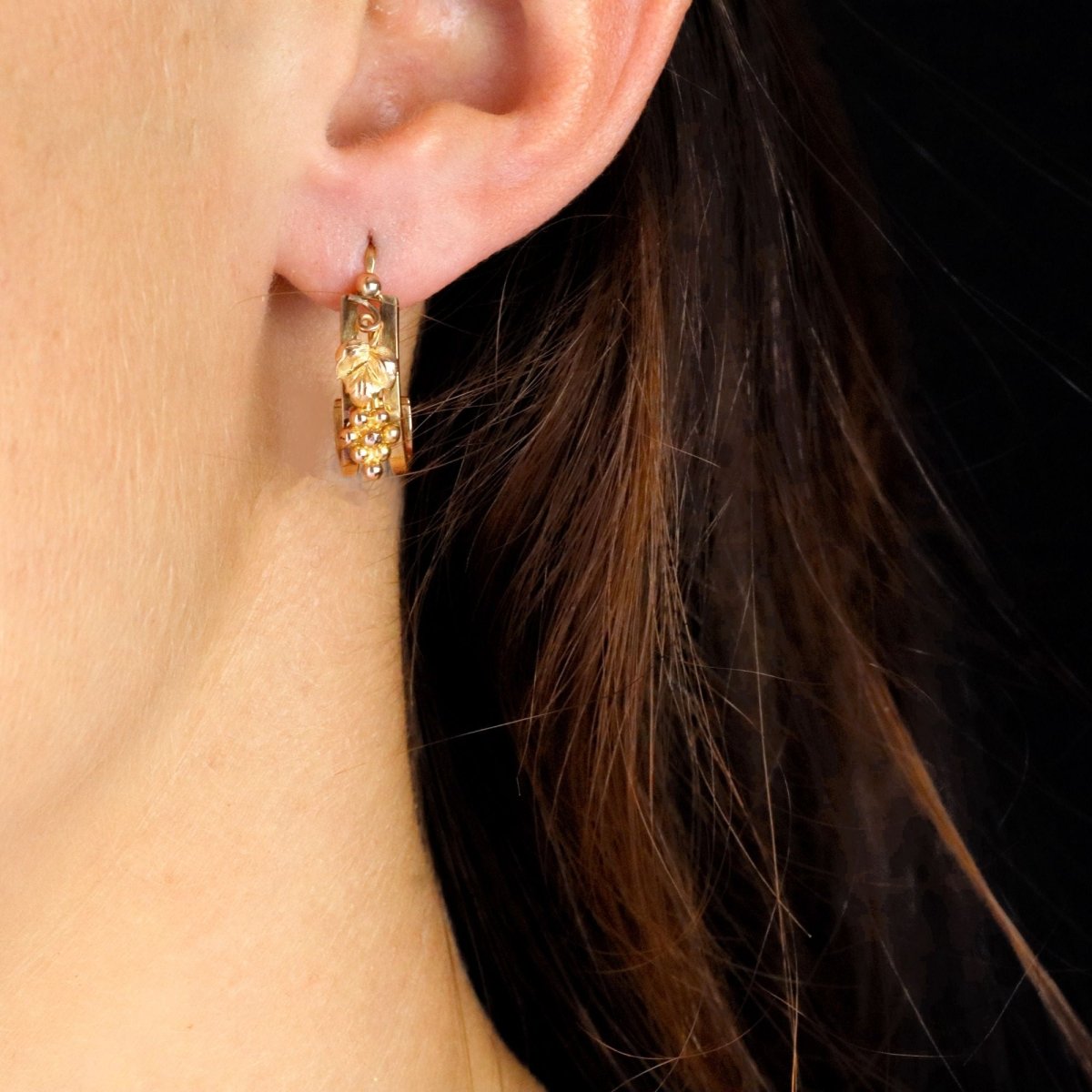 Boucles d'oreilles Dormeuses en or rose - Castafiore