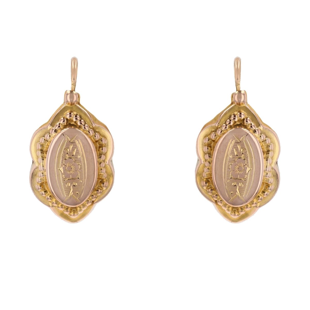 Boucles d'oreilles Dormeuses en or rose - Castafiore