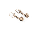 Boucles d'oreilles Dormeuses en or rose, argent, et diamants. Circa 1860 - Castafiore