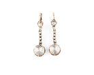 Boucles d'oreilles Dormeuses en or rose, argent, et diamants. Circa 1860 - Castafiore