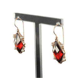 Boucles d'oreilles Dormeuses en or rose, argent et perles - Castafiore